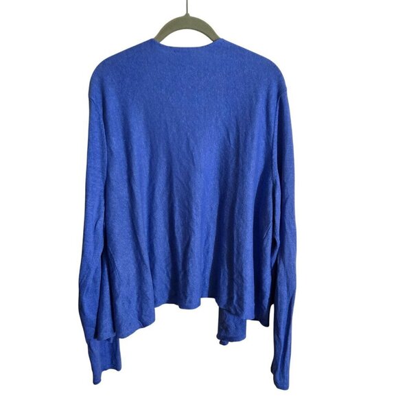 J. Jill Blue Open Front Linen Blend Lightweight Cardigan Sweater Size XL - Picture 2 of 4